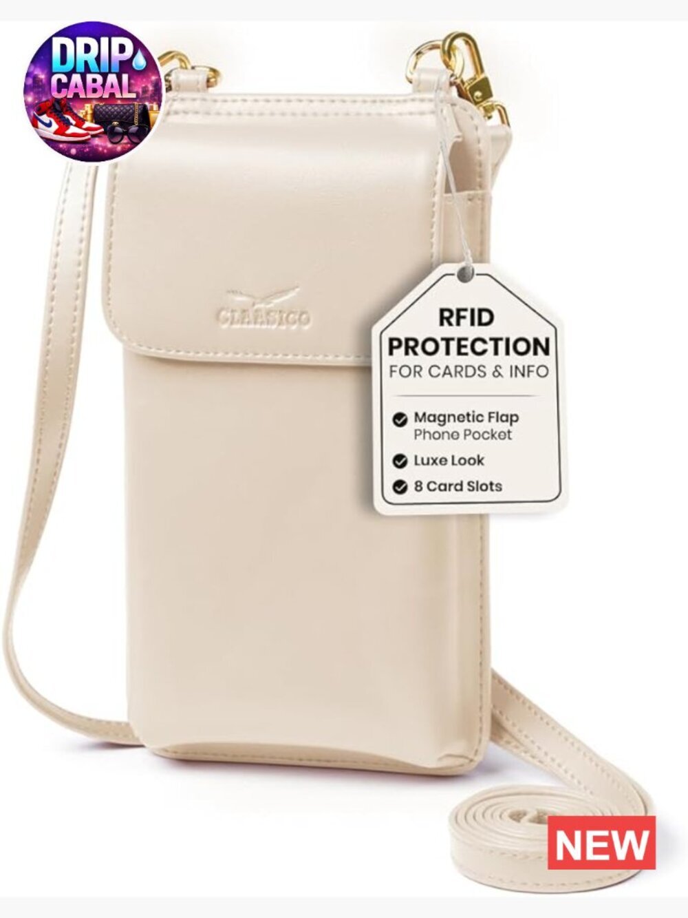 Faux Leather RFID Crossbody Phone Purse with Magnetic Closure